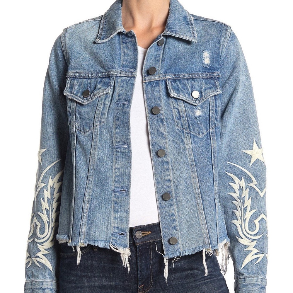 ALL SAINTS Embroidered Jean Jacket XS